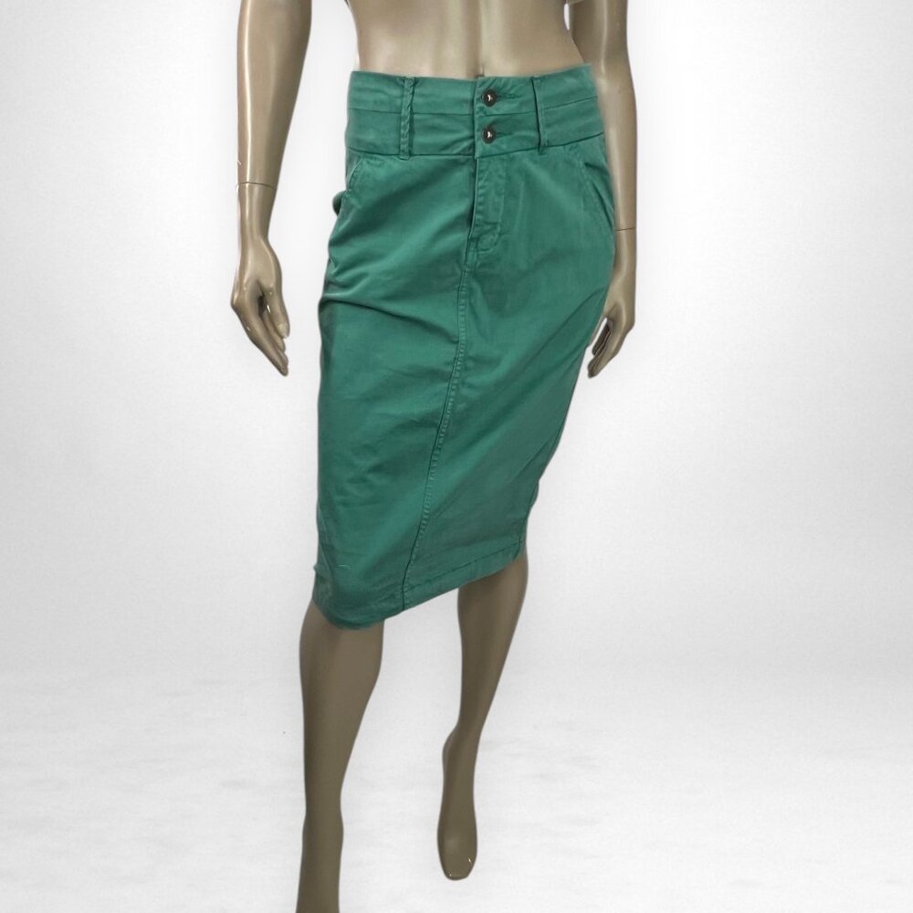 FRESH INK Medium Green Hi-Life Pencil Skirt Summer Casual‎